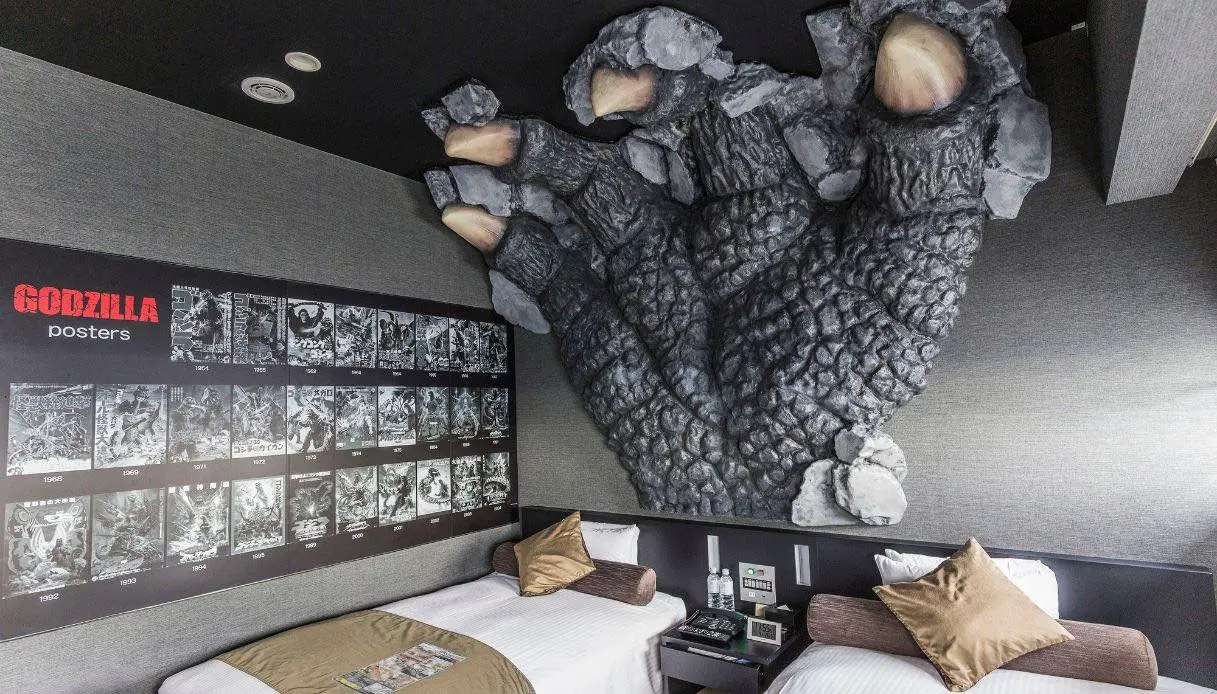 El interior de una de las habitaciones del hotel inspirado en Godzilla